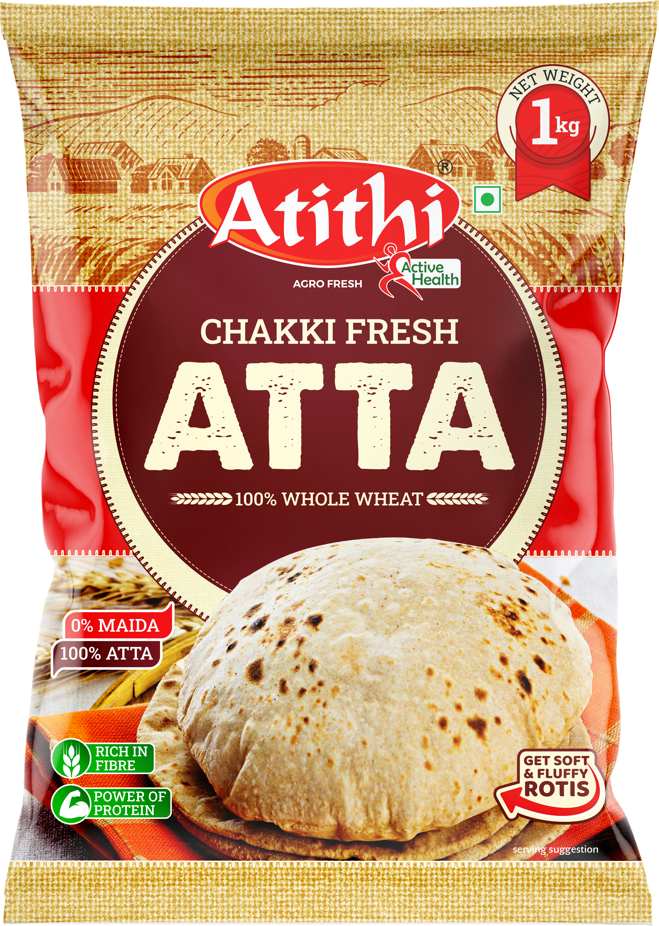 Atithi Shudh Chakki Fresh Atta (100% Atta, 0 % Maida)